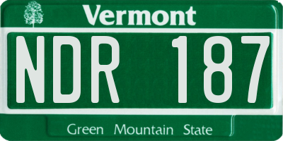 VT license plate NDR187
