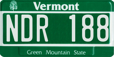 VT license plate NDR188