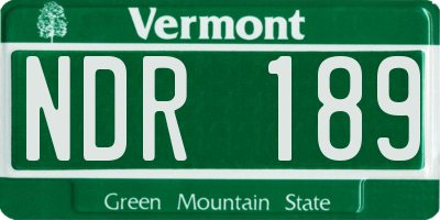 VT license plate NDR189