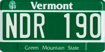 VT license plate NDR190