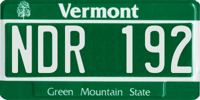 VT license plate NDR192