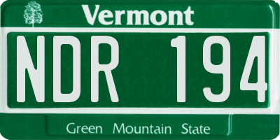 VT license plate NDR194