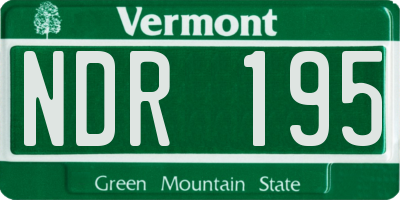 VT license plate NDR195