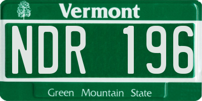VT license plate NDR196