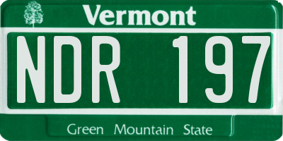 VT license plate NDR197