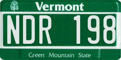 VT license plate NDR198
