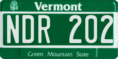 VT license plate NDR202
