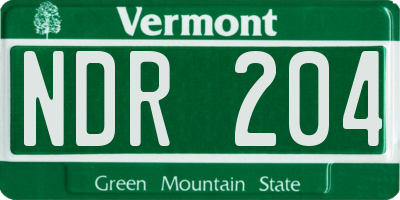 VT license plate NDR204