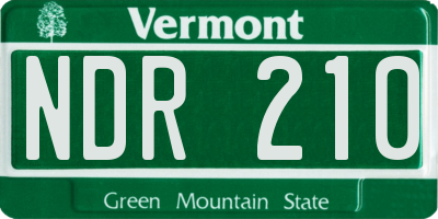 VT license plate NDR210