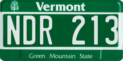 VT license plate NDR213