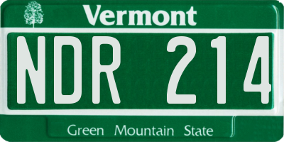 VT license plate NDR214