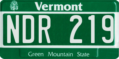 VT license plate NDR219