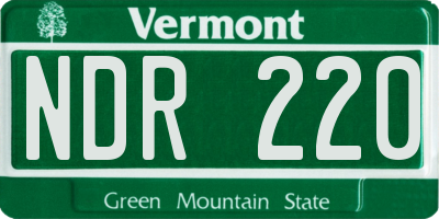 VT license plate NDR220