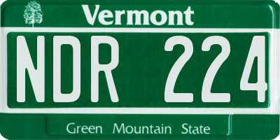 VT license plate NDR224