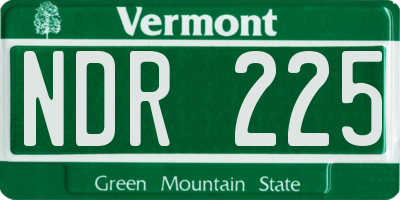 VT license plate NDR225