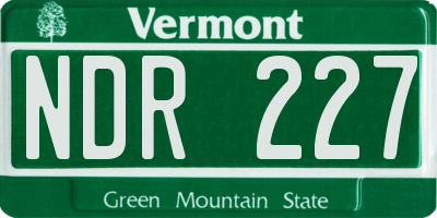 VT license plate NDR227
