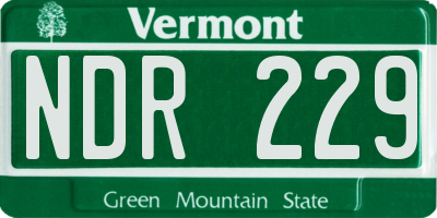 VT license plate NDR229