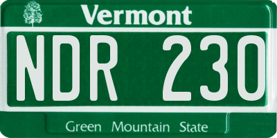 VT license plate NDR230
