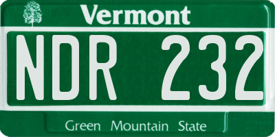 VT license plate NDR232