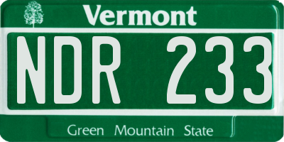 VT license plate NDR233