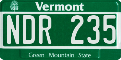 VT license plate NDR235
