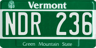 VT license plate NDR236