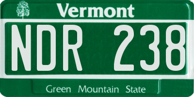 VT license plate NDR238