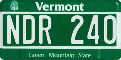 VT license plate NDR240