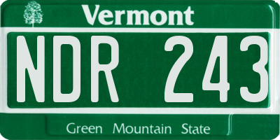 VT license plate NDR243