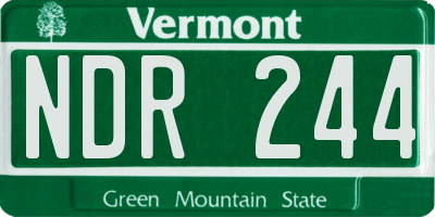 VT license plate NDR244