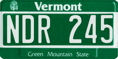 VT license plate NDR245