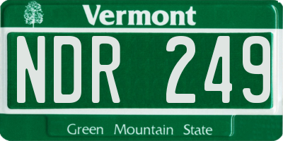 VT license plate NDR249