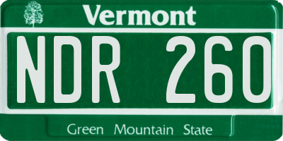 VT license plate NDR260