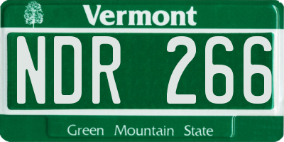 VT license plate NDR266