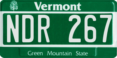 VT license plate NDR267