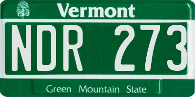 VT license plate NDR273