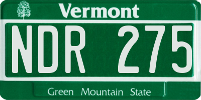 VT license plate NDR275