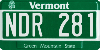 VT license plate NDR281