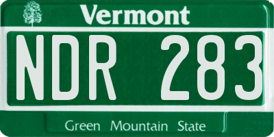 VT license plate NDR283
