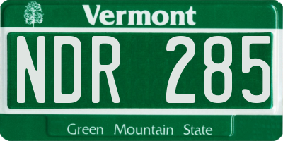 VT license plate NDR285