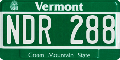 VT license plate NDR288