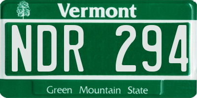 VT license plate NDR294