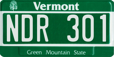 VT license plate NDR301