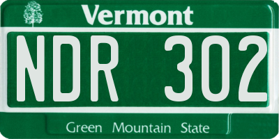 VT license plate NDR302