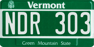 VT license plate NDR303