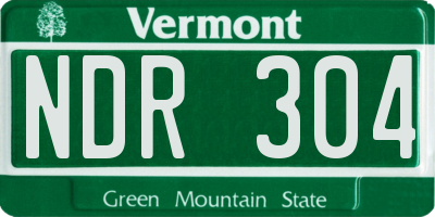 VT license plate NDR304