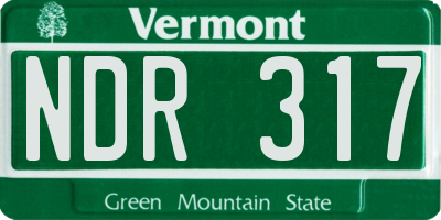 VT license plate NDR317