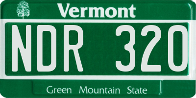 VT license plate NDR320