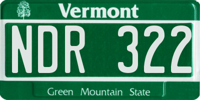 VT license plate NDR322