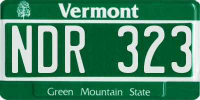 VT license plate NDR323